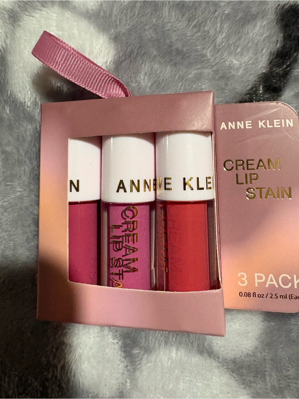 Anne Klein 3-Pack Cream Lip Stain — Pink, Hot Pink & Red